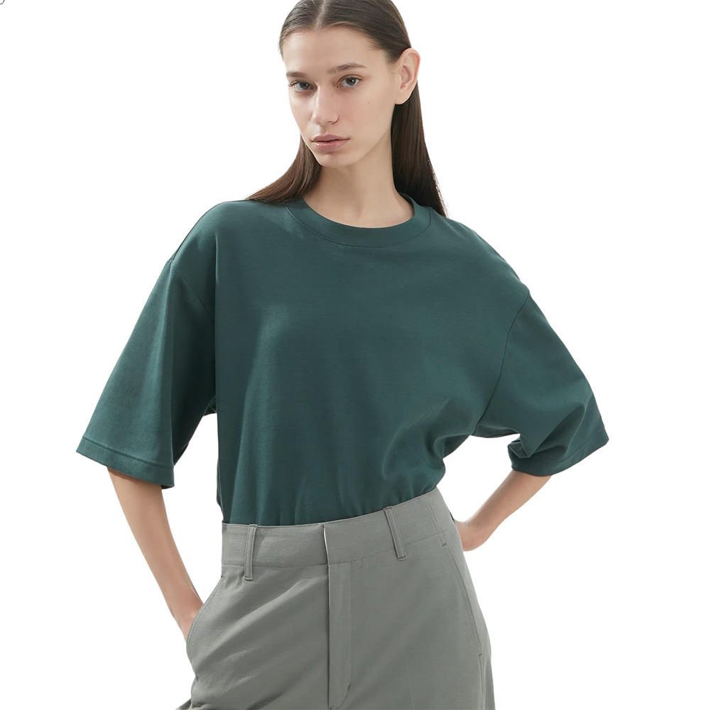 AIRISM COTTON OVERSIZED CREW NECK HALF SLEEVE T-SHIRT