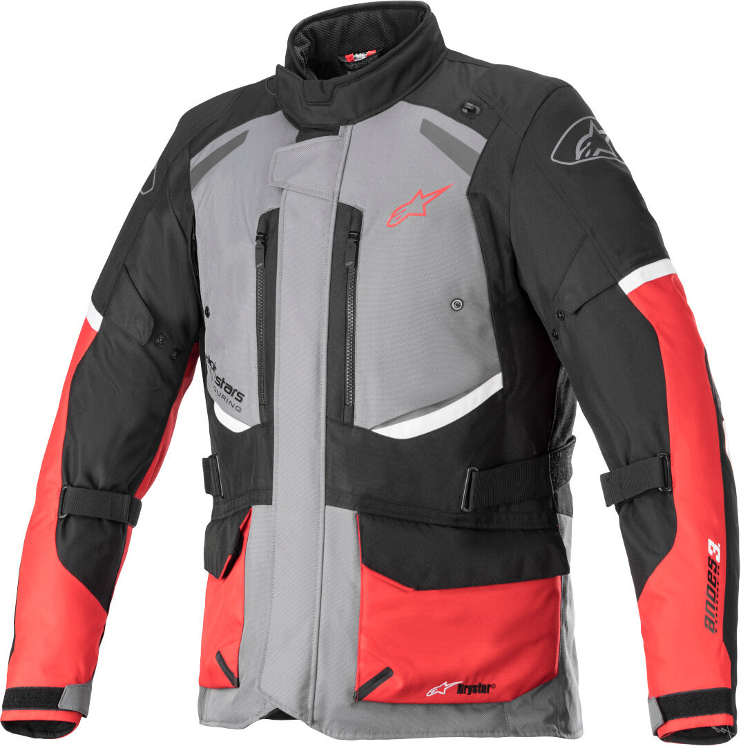 Куртка Alpinestars Andes V3 Drystar мотоциклетная текстильная, серо-черно-красная