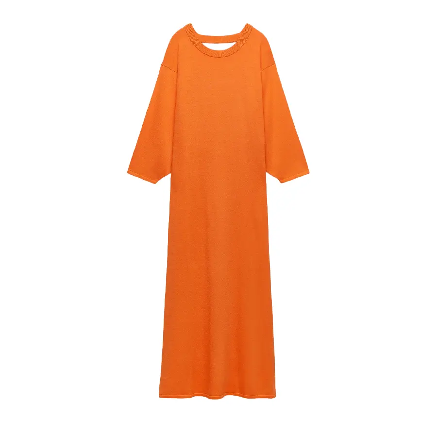 

Платье Zara Long Knit With Open Back, оранжевый