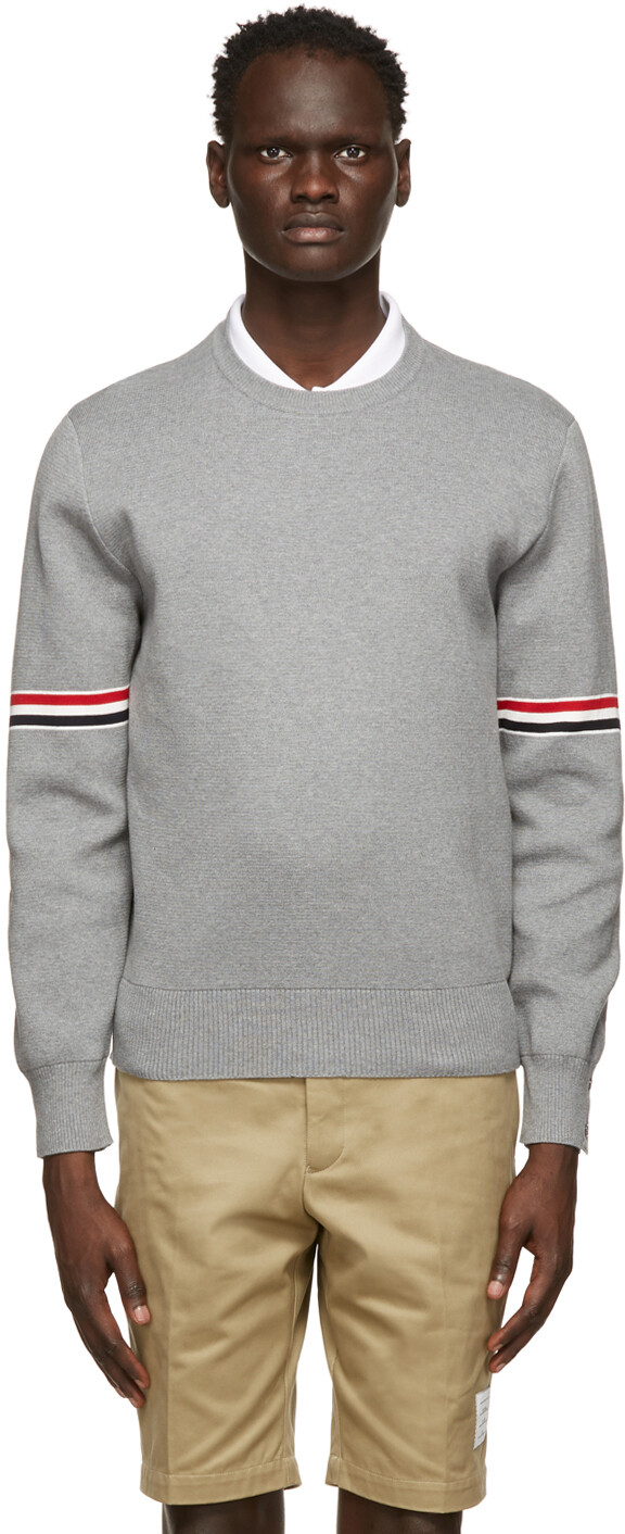 

Серый свитер в полоску Milano RWB Thom Browne