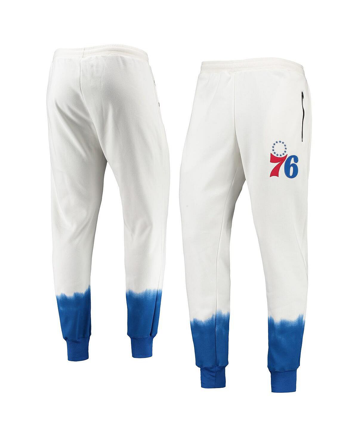Мужские флисовые брюки-джоггеры oatmeal philadelphia 76ers double dribble tie-dye FISLL, мульти металлическая вышитая аппликация для одежды