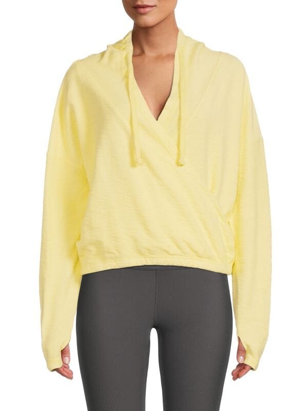 

Толстовка Free People Movement Fresh Criss Cross с капюшоном, squeeze lemon