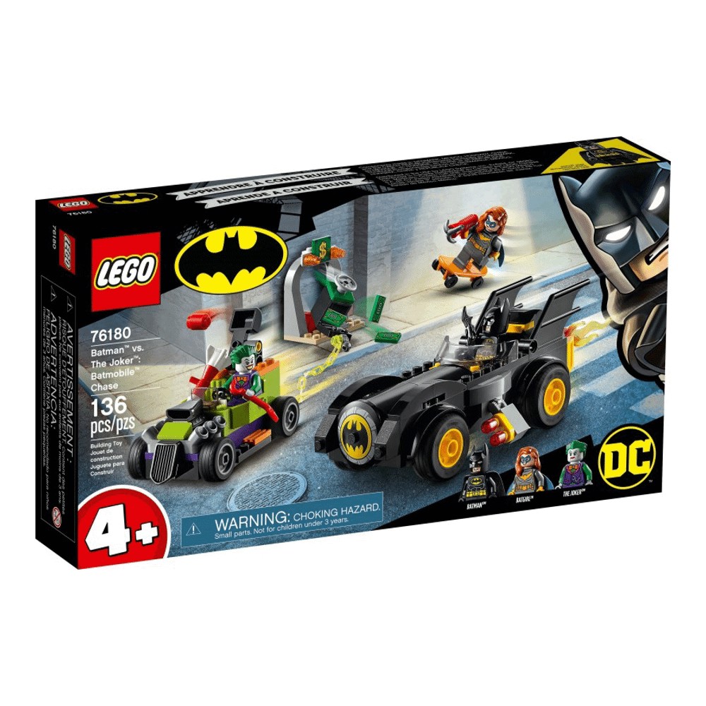 конструктор lego dc batman 76180 бэтмен против джокера погоня на бэтмобиле 136 дет Конструктор LEGO Super Heroes 76180 Бэтмен против Джокера: погоня на Бэтмобиле