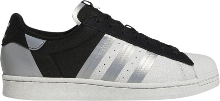 Adidas superstar black sales and silver