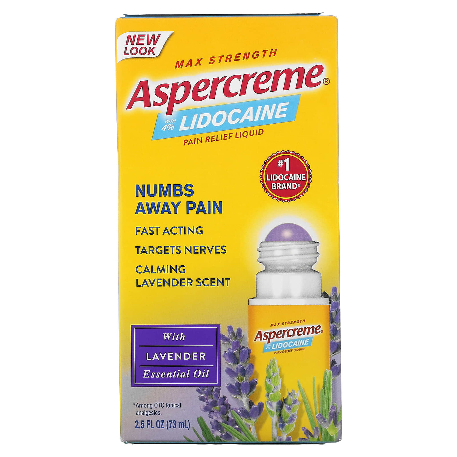 

Обезболивающее Средство Aspercreme Max Strength с 4% лидокаина, эфирное масло лаванды, 73 мл