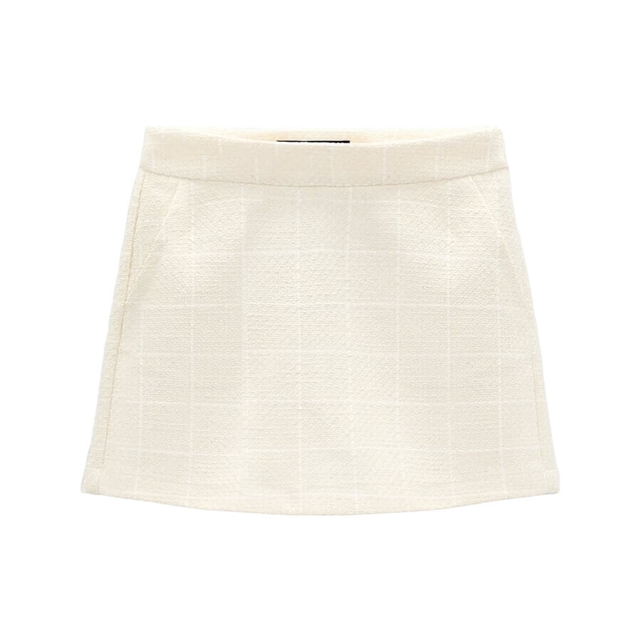 

Юбка-шорты Zara Textured Check, экрю