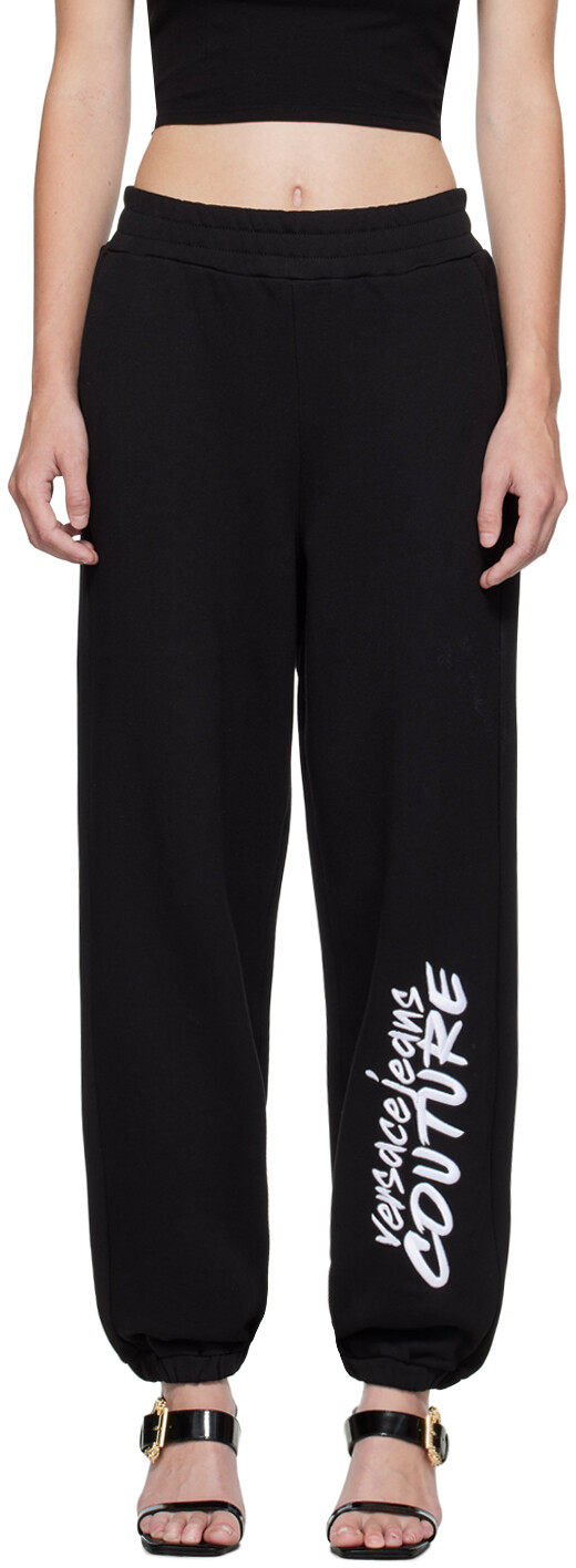

Черные брюки для отдыха с вышивкой Versace Jeans Couture