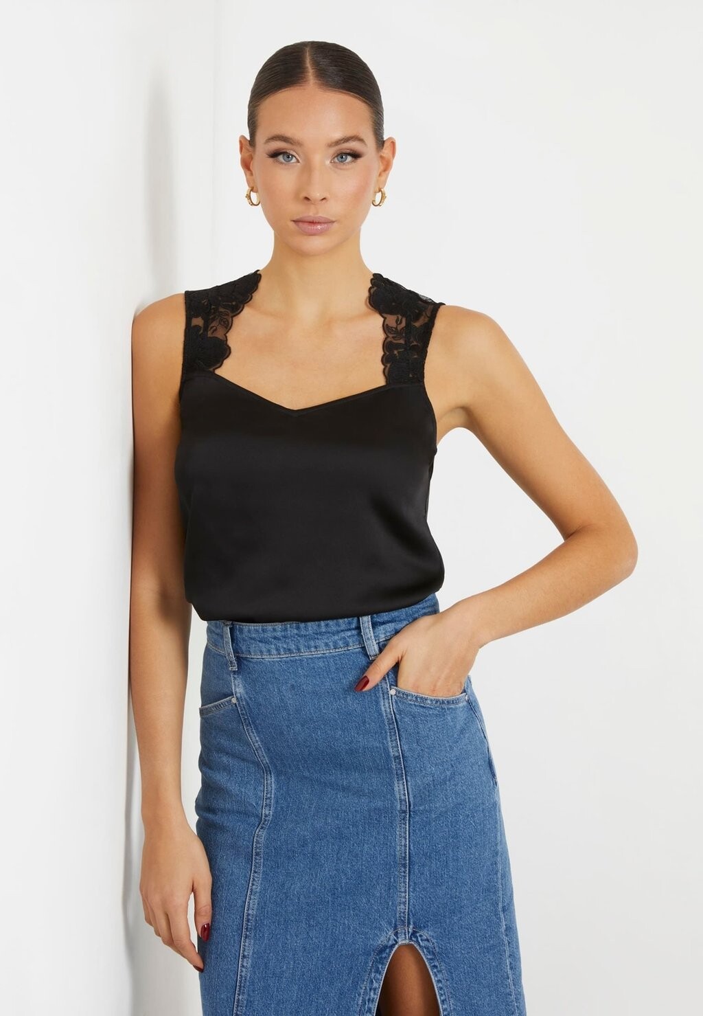 

Блузка Einsatz Aus Guess, цвет schwarz