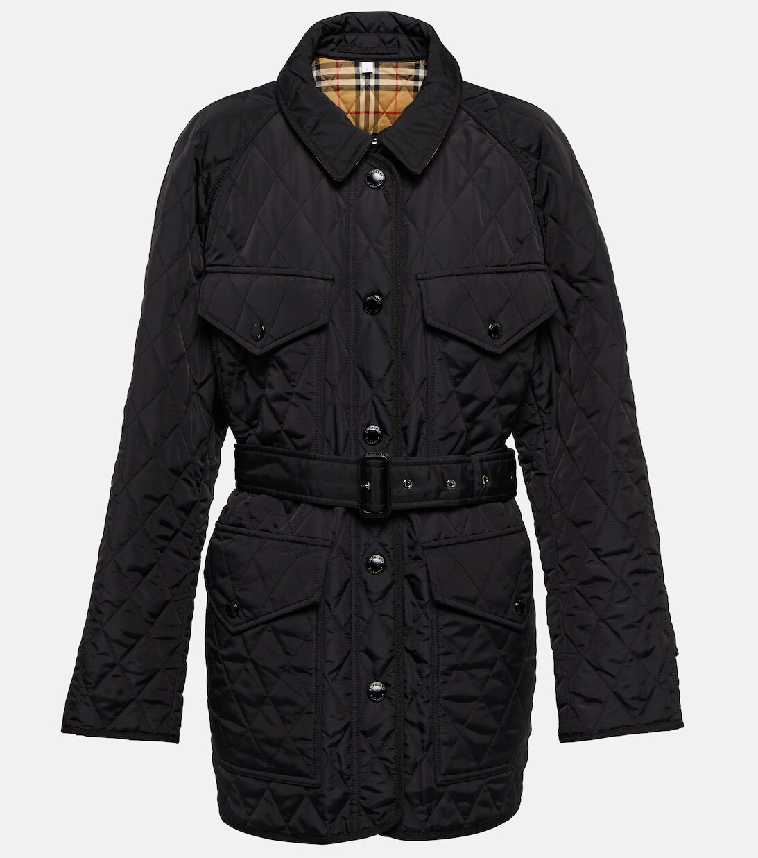 

Стеганая стеганая куртка BURBERRY, черный