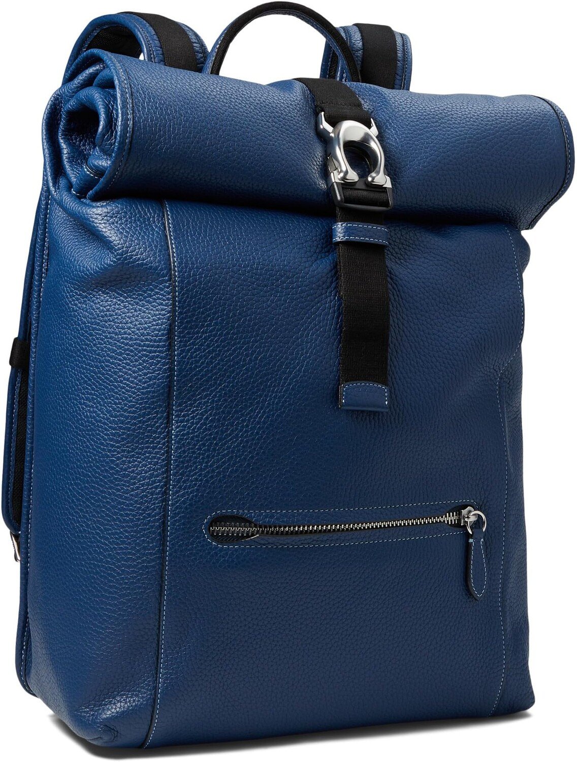 

Рюкзак Beck Roll Top Backpack in Pebble Leather COACH, темно-синий