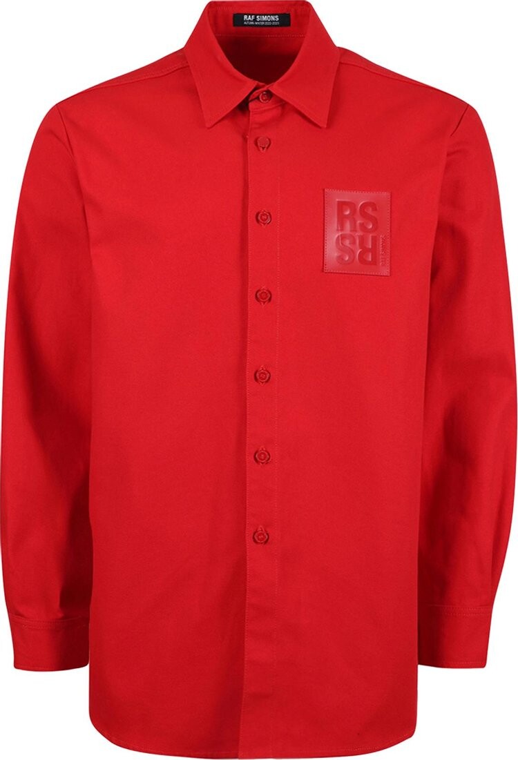 

Рубашка Raf Simons Straight Fit Denim Shirt With R Pin In Back 'Red', красный