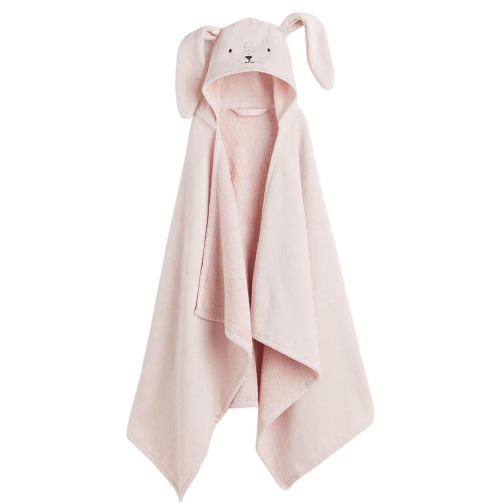 Банное полотенце H&M Home With Hood Rabbit, розовый