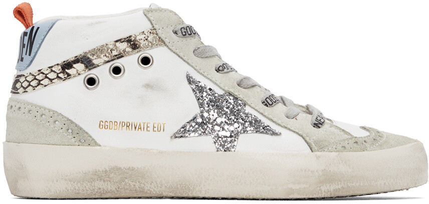 

Эксклюзивные белые и серые классические кроссовки SSENSE Mid Star Golden Goose