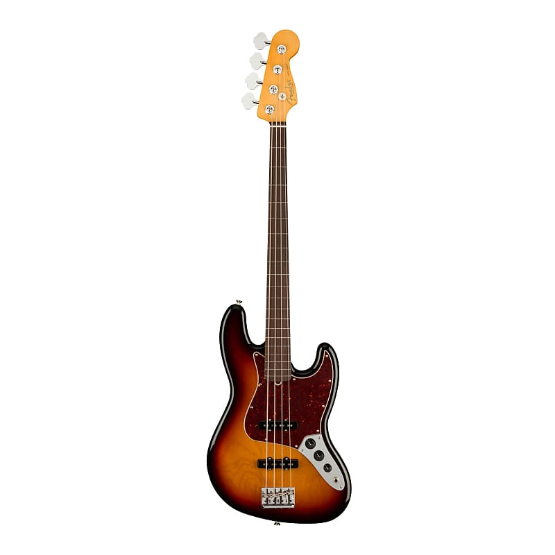 Безладовая 4-струнная бас-гитара Fender American Professional II Jazz Bass (накладка из палисандра, 3 цвета Sunburst) Fender American Professional II Jazz Bass Fretless Guitar (3-Color Sunburst) фото