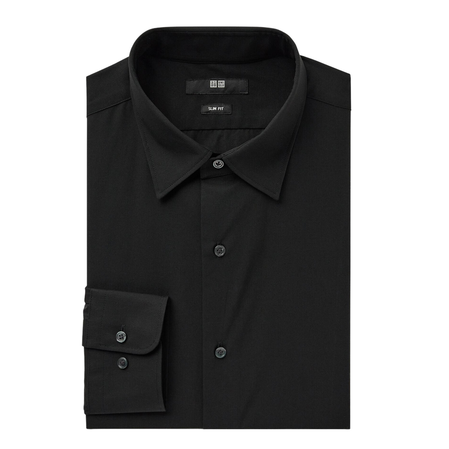 

Рубашка Uniqlo Easy Care Broadcloth Stretch Slim Fit, черный