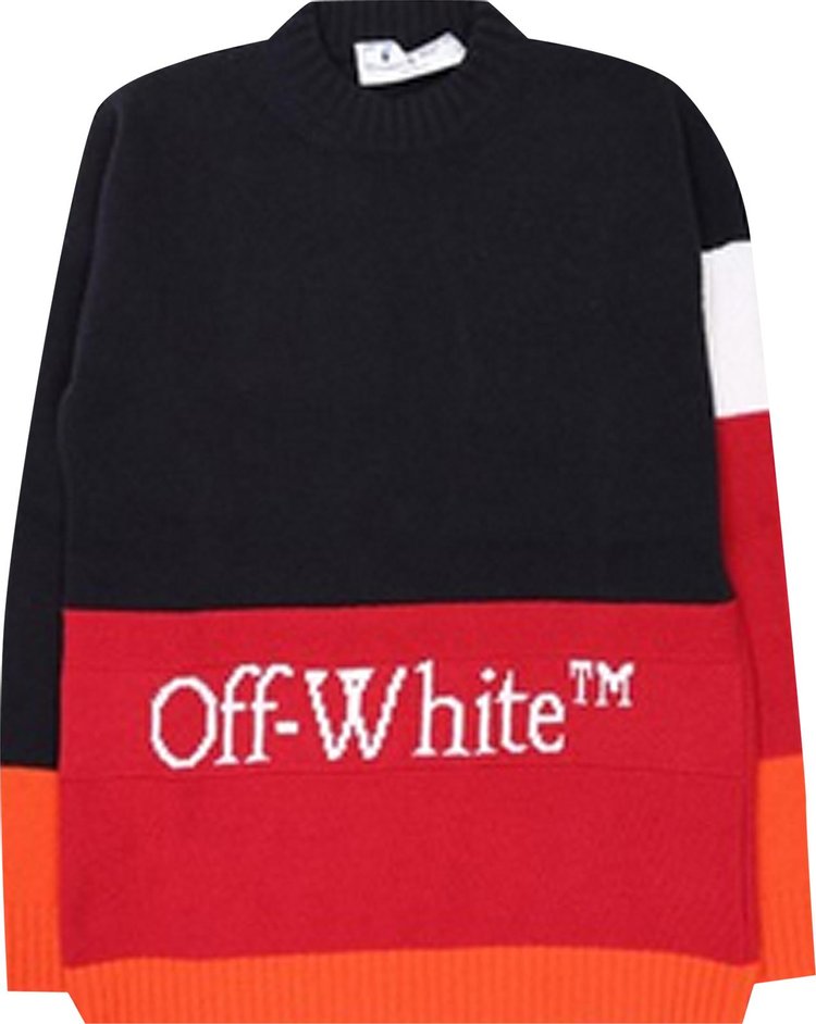 Толстовка Off-White Color Block Off Crewneck 'Blue/Red', синий - фото