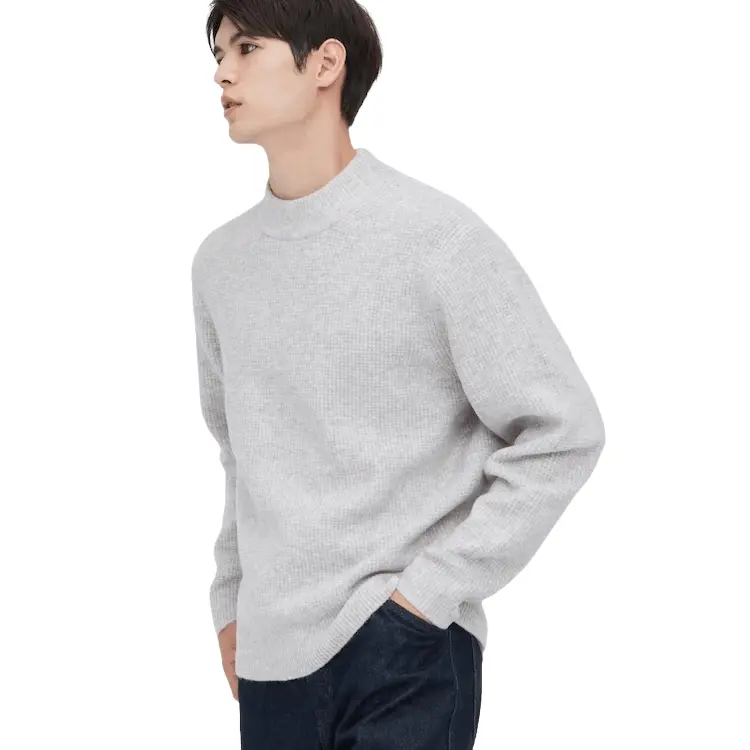 

Джемпер Uniqlo Souffle Mock Neck, светло-серый