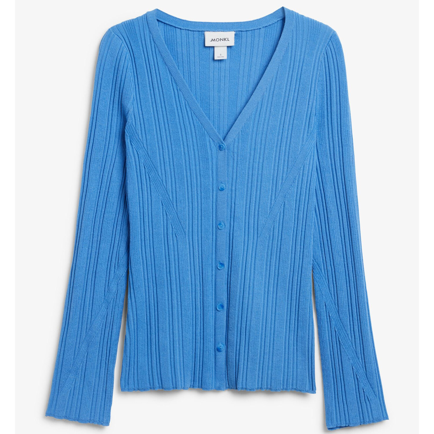 

Кардиган Monki Long rib knit, ярко-синий, Голубой