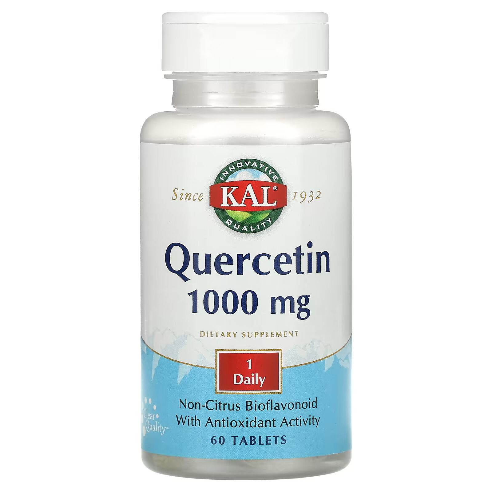 KAL, кверцетин, 1000 мг, 60 таблеток kal dlpa dl фенилаланин 750 мг 60 таблеток