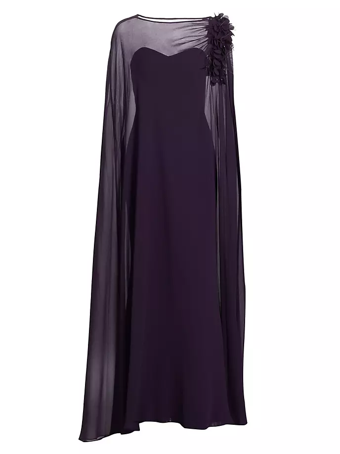 

Платье с накладным рисунком из жоржетта Badgley Mischka, фиолетовый
