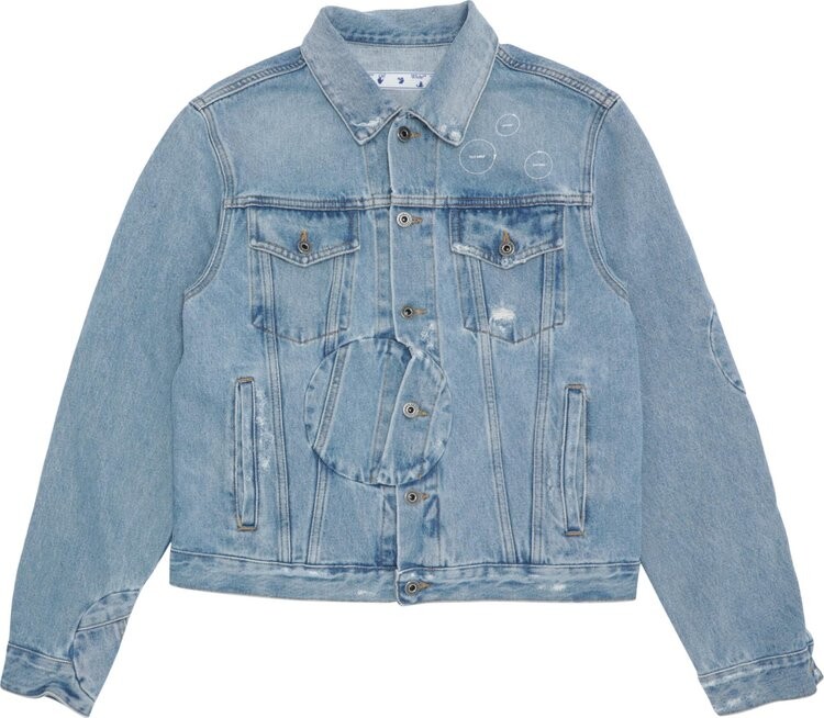 Куртка Off-White Arrow Twist Denim Jacket 'Cobalt Blue/White', синий - фото