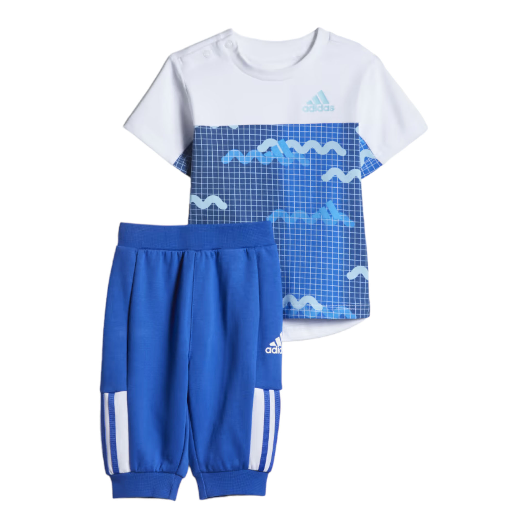 Спортивный костюм Adidas Graphic 3/4, белый/голубой