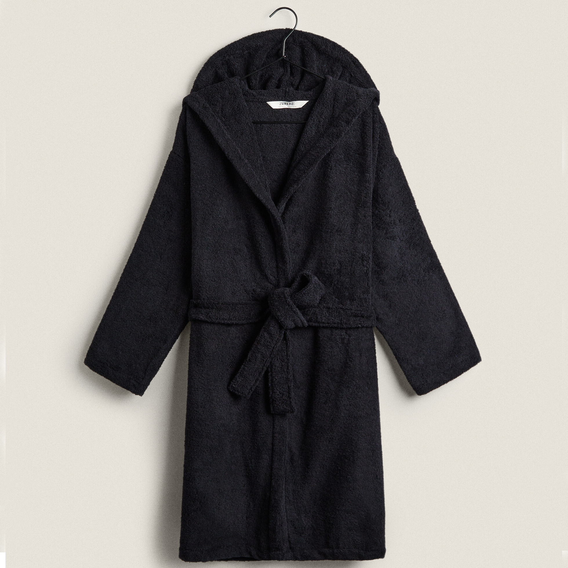 Банный халат Zara Home Hooded, черный