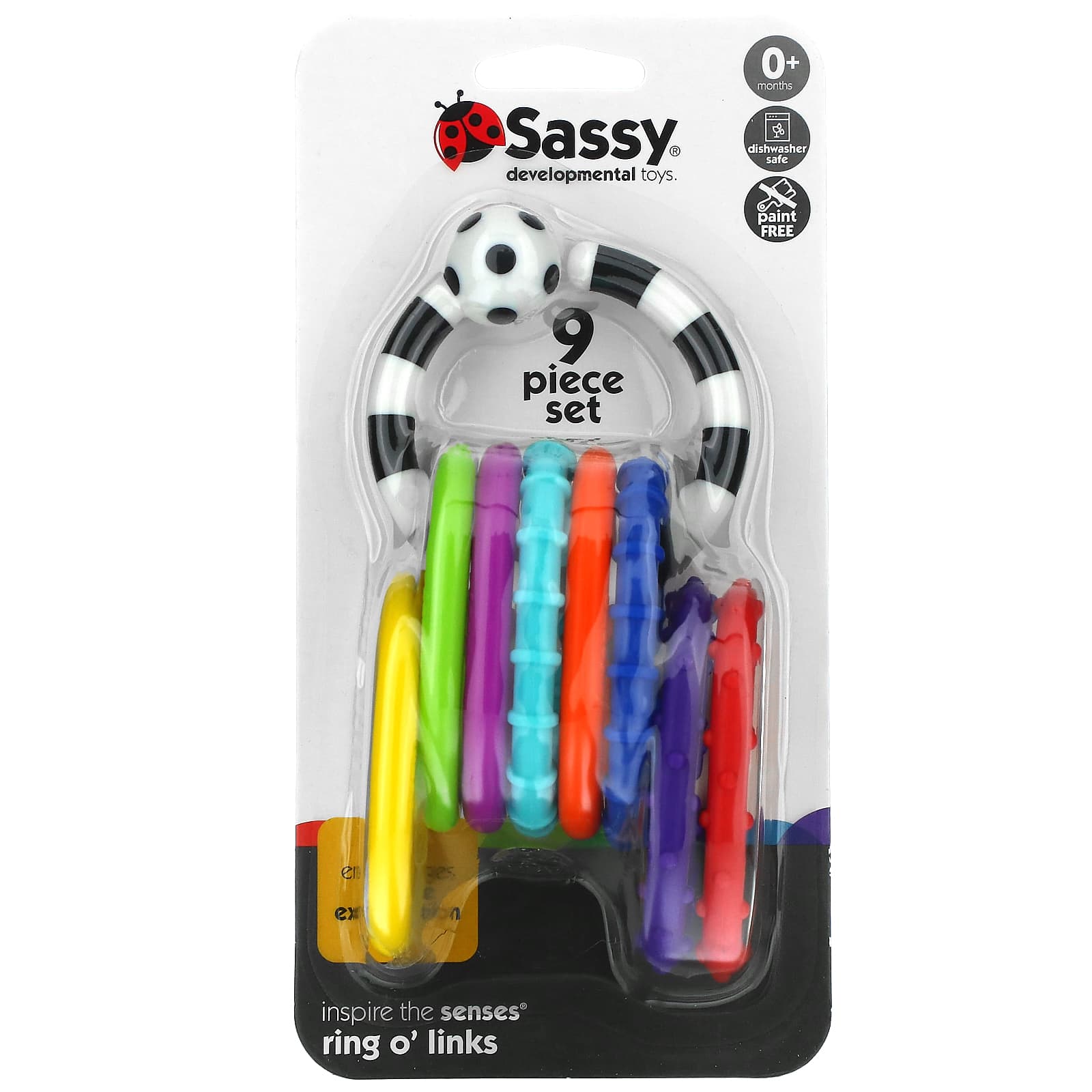 Кольцевые Звенья Sassy от 0 месяцев, набор из 9 предметов набор из 2 предметов sassy inspire the senses linky links для детей от 3 месяцев