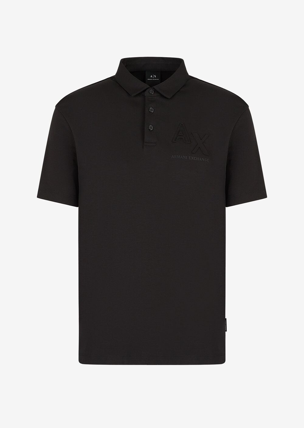 

Рубашка поло из хлопкового модала с интерлоком Armani Exchange, черный