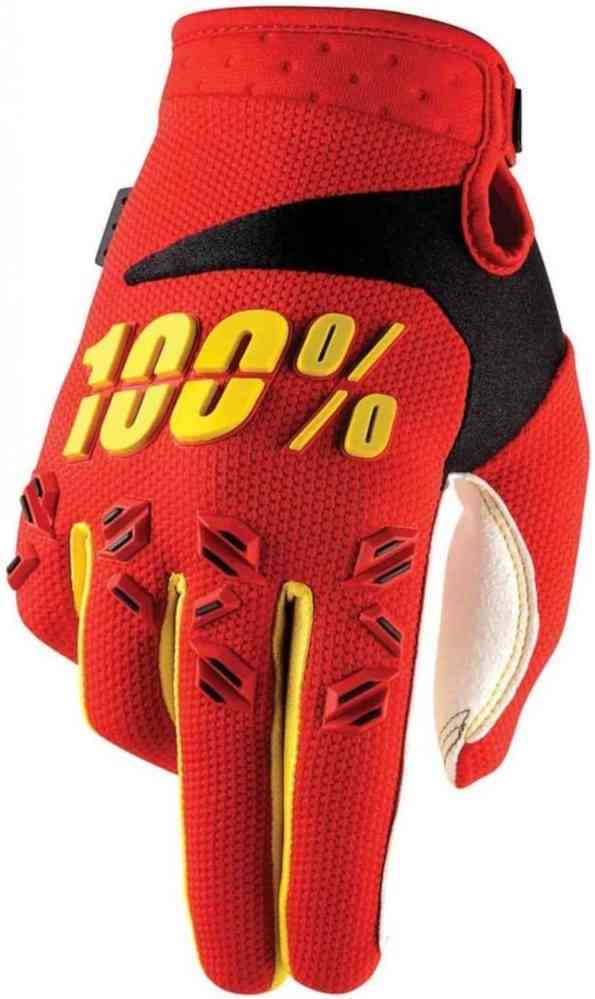 100% Airmatic Перчатки для мотокросса, красный/желтый