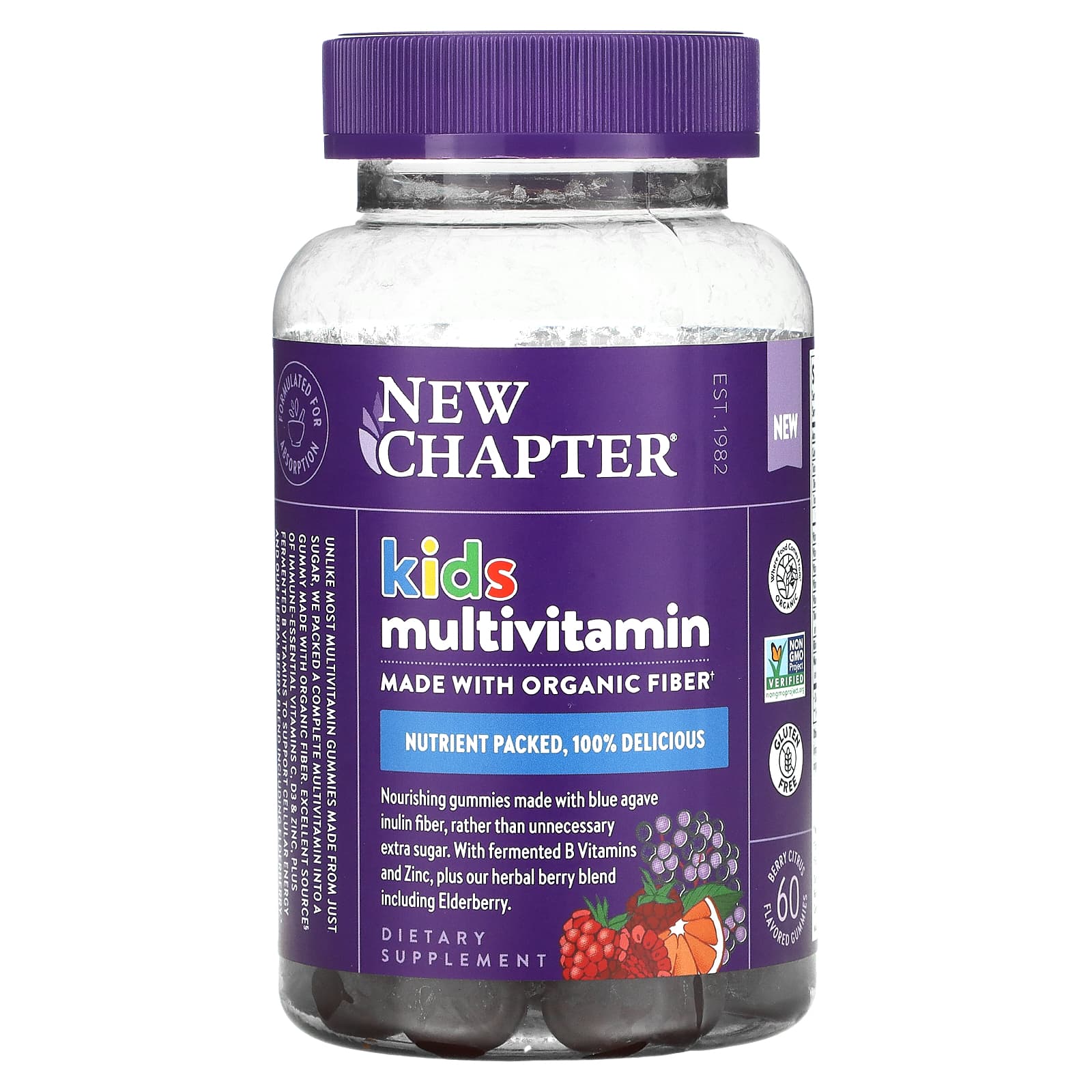цена Мультивитамины New Chapter для детей, ягодный и цитрусовый, 60 жевательных таблеток