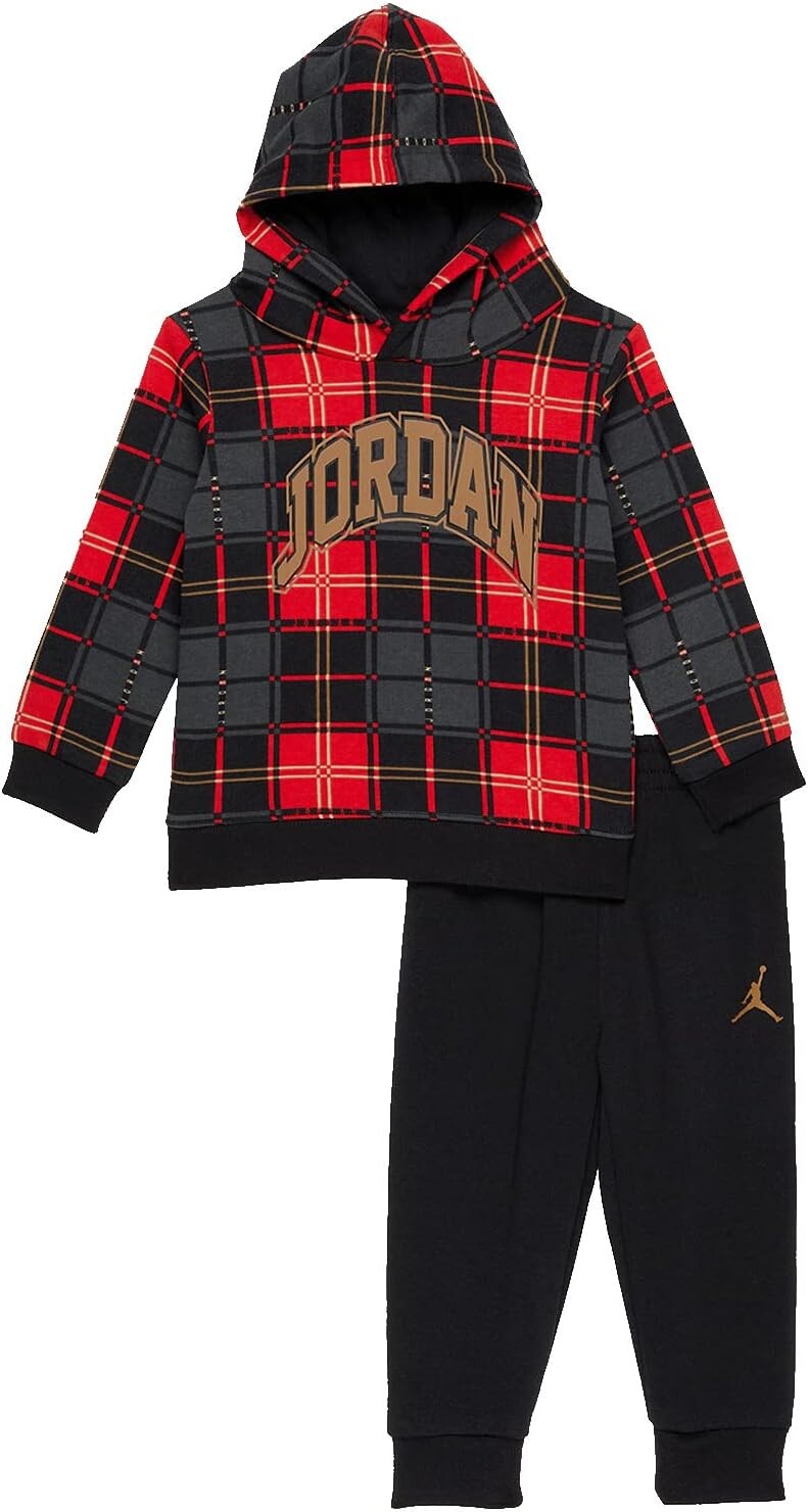 

Детский набор Jordan Essentials Plaid Pullover Set, черный