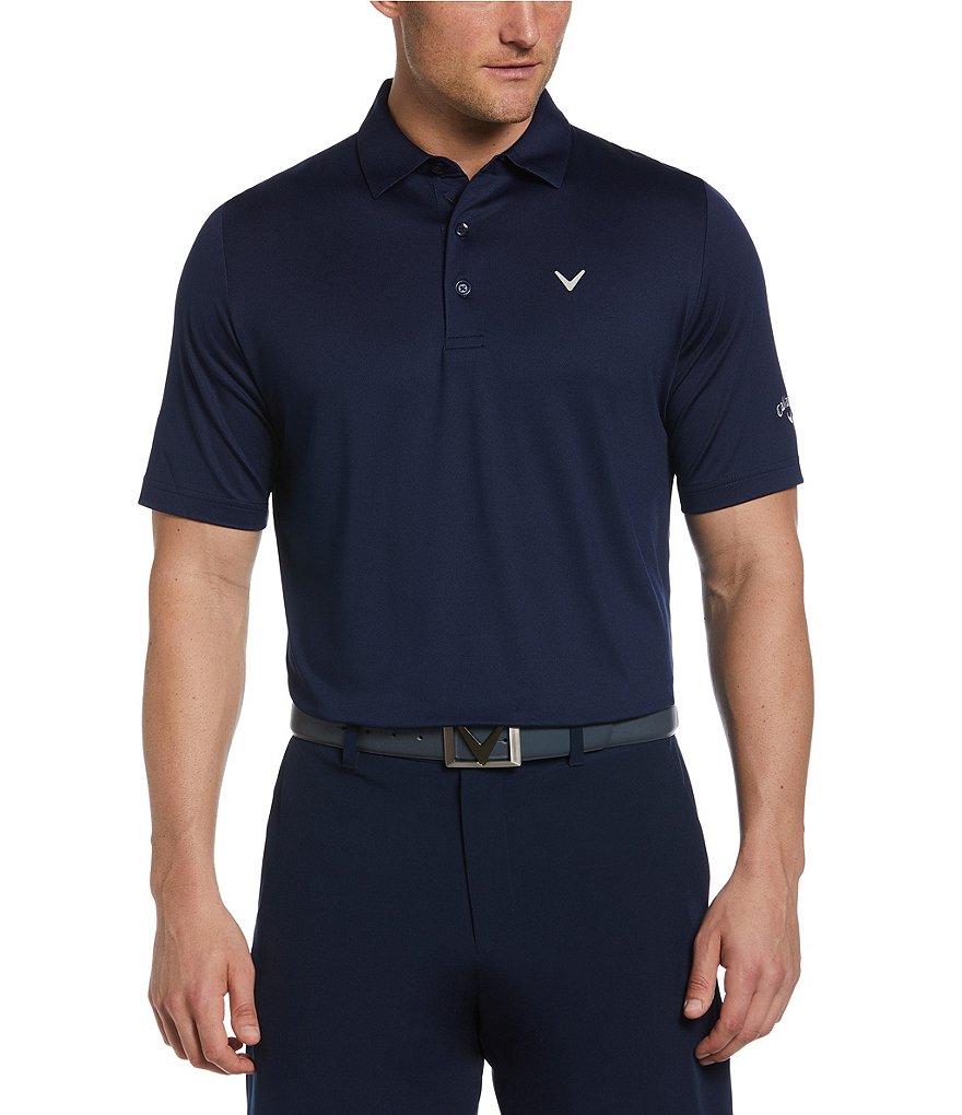Однотонная рубашка-поло Callaway с короткими рукавами Swing Tech, синий