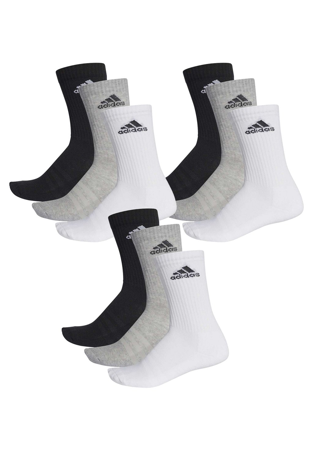 спортивные носки 6 pack unisex adidas performance цвет grey melange Спортивные носки MULTI CUSHIONED CREW 9 PACK adidas Performance, цвет grey melange