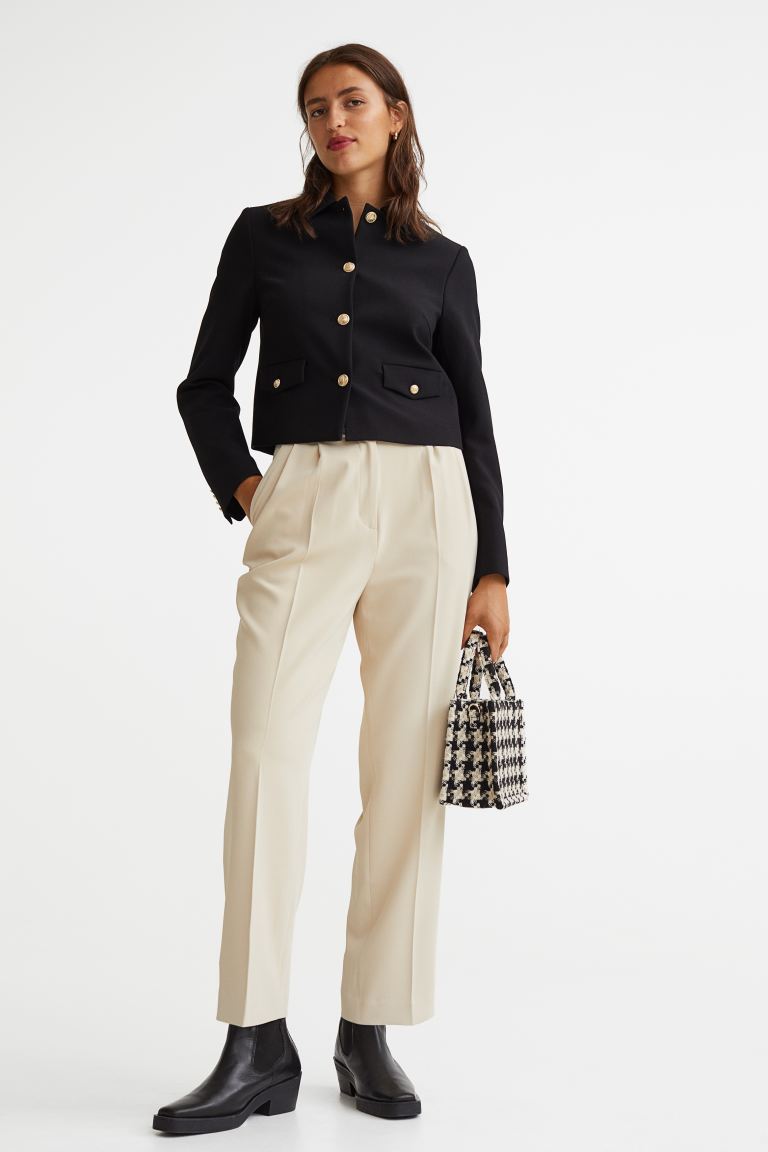 Элегантные брюки H&M, сливочный элегантные брюки h