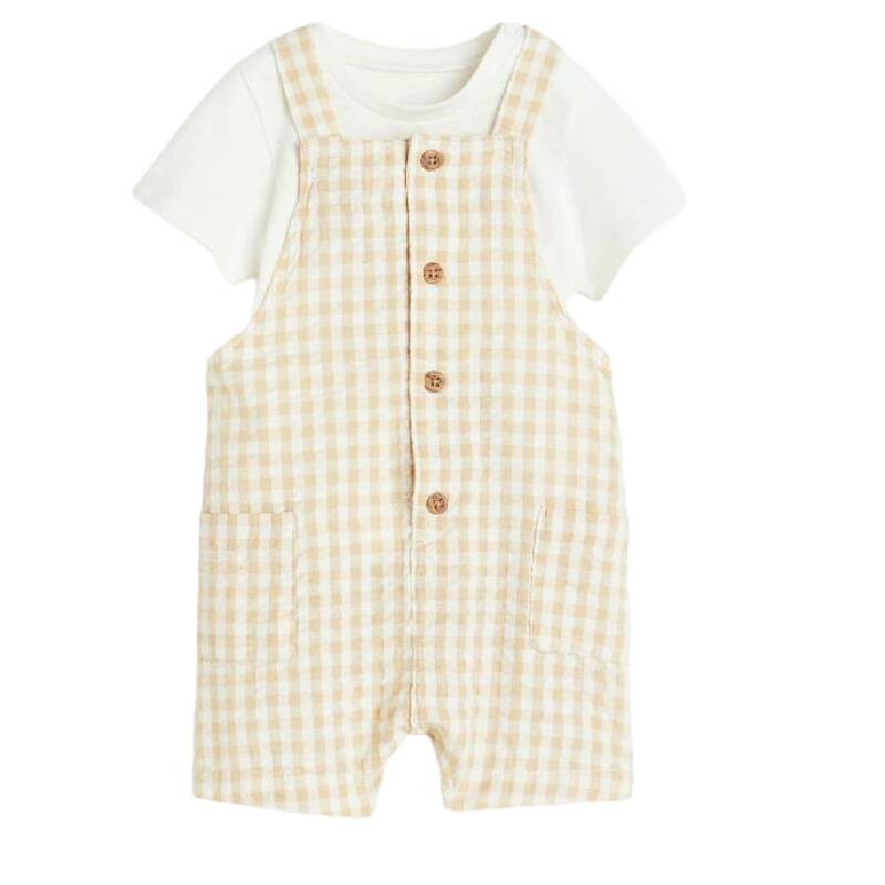 

Комплект H&M Cotton 2-Piece, бежевый | белый