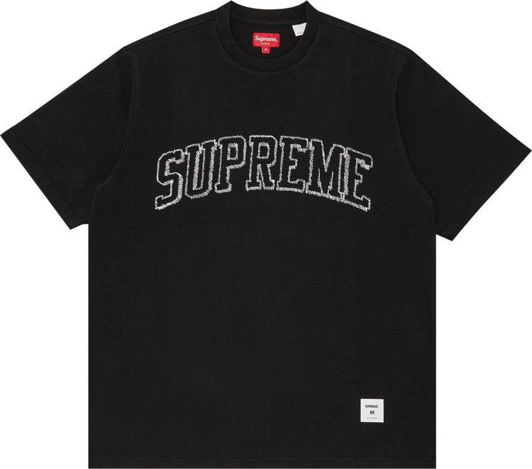 Футболка Supreme Sketch Embroidered Short-Sleeve Top 'Black', черный футболка supreme bones short sleeve top black черный