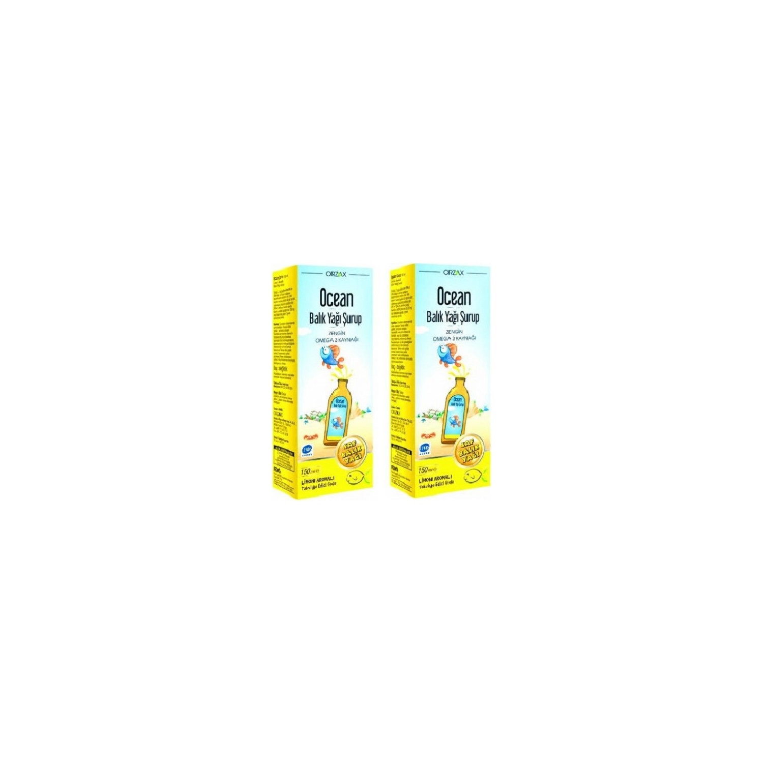 Сироп Orzax Ocean Fish Oil со вкусом лимона, 2 упаковки по 150 мл магнезиум хелат комплекс b6 детский с 3 лет 150 мл сироп