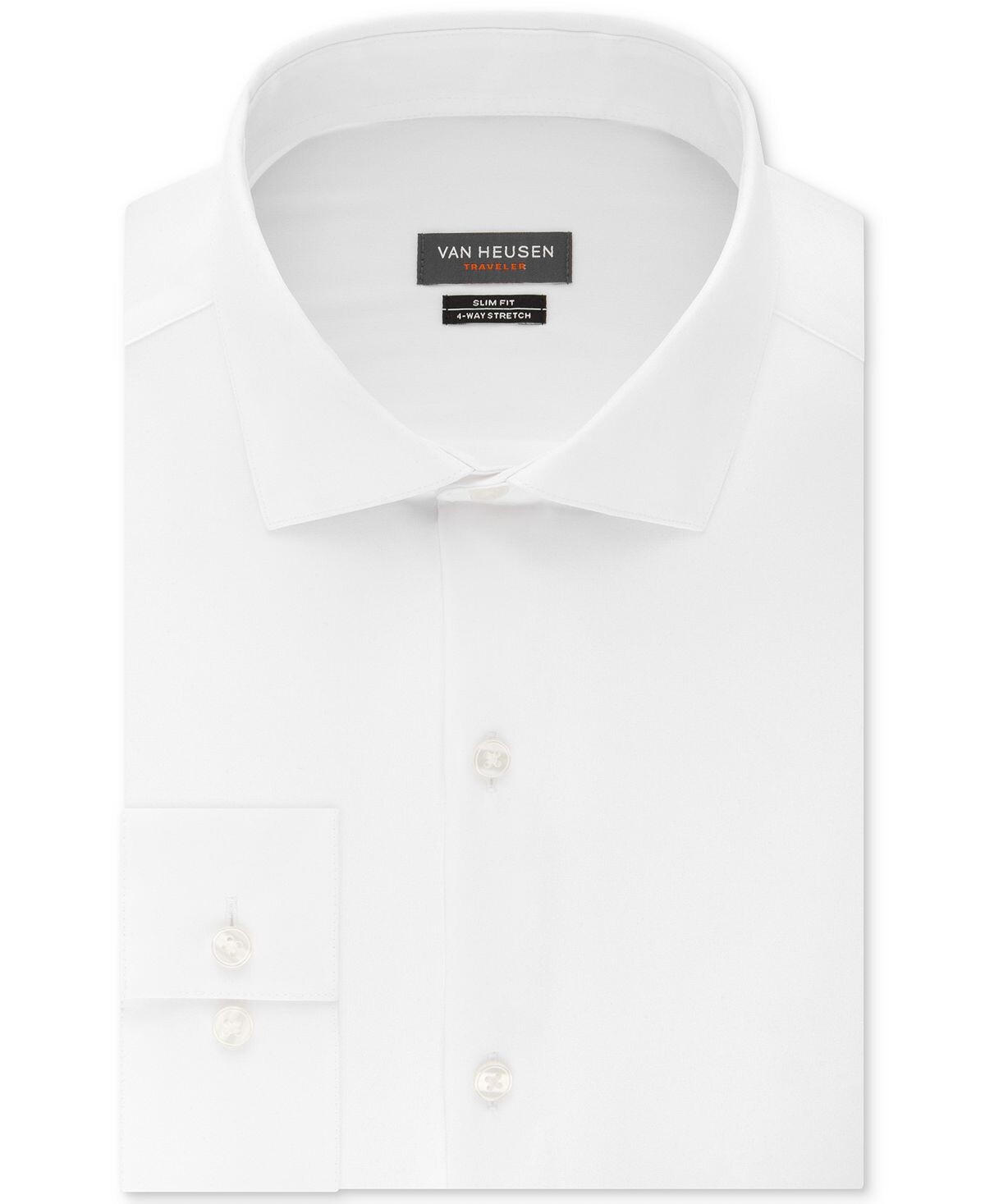 

Мужская классическая рубашка slim-fit stretch black Van Heusen, белый