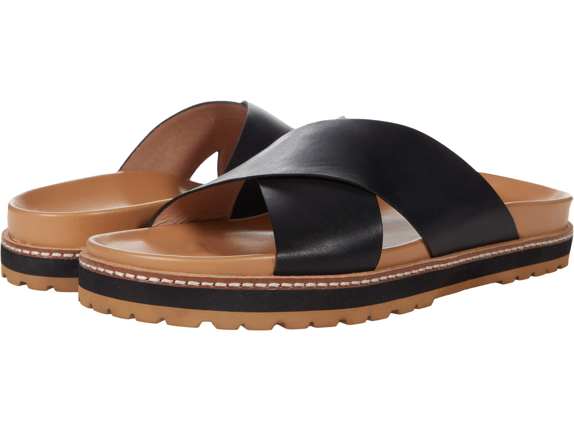 Сандалии Madewell, The Dayna Lugsole Slide Sandal in Leather
