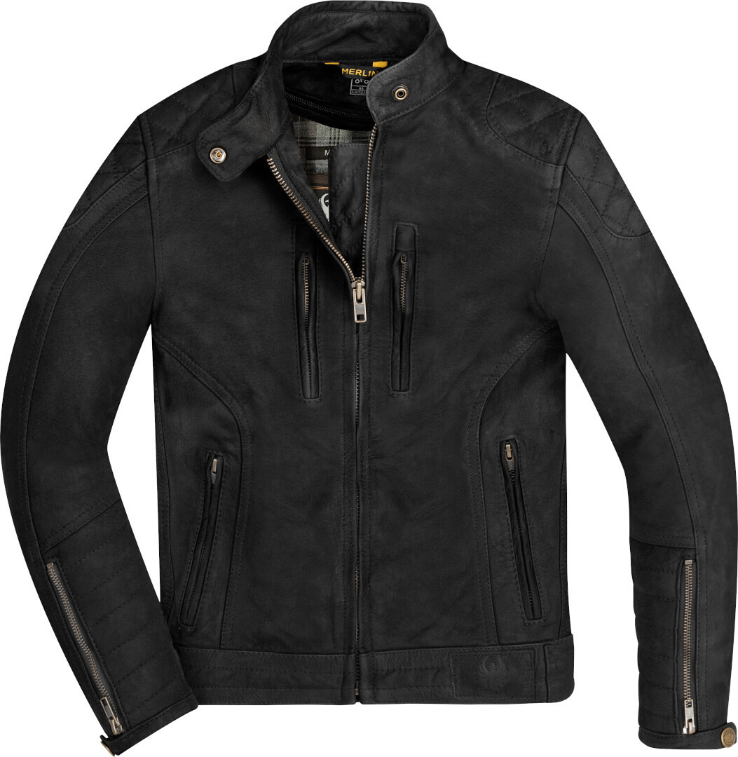 Куртка Merlin Mia мотоциклетная кожаная, черный кожаная куртка inache размер m черный
