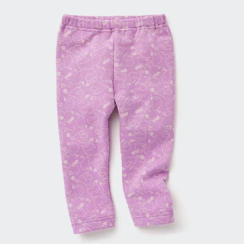 

Легинсы для малышей Uniqlo Toddler Fleece Cat Print, розовый