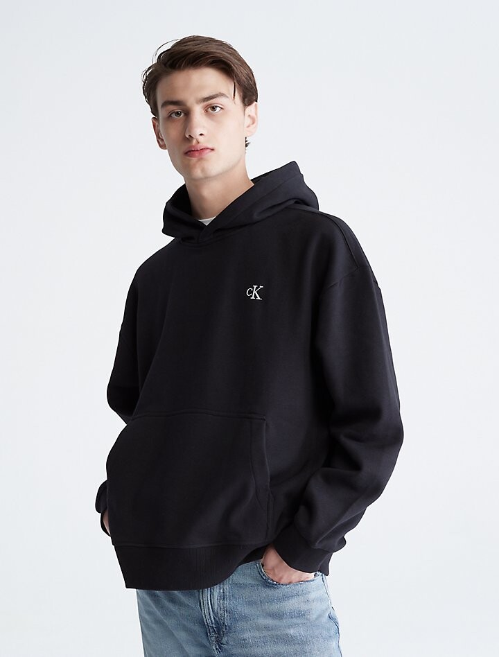 

Флисовая худи с логотипом Relaxed Fit Archive Calvin Klein, черный