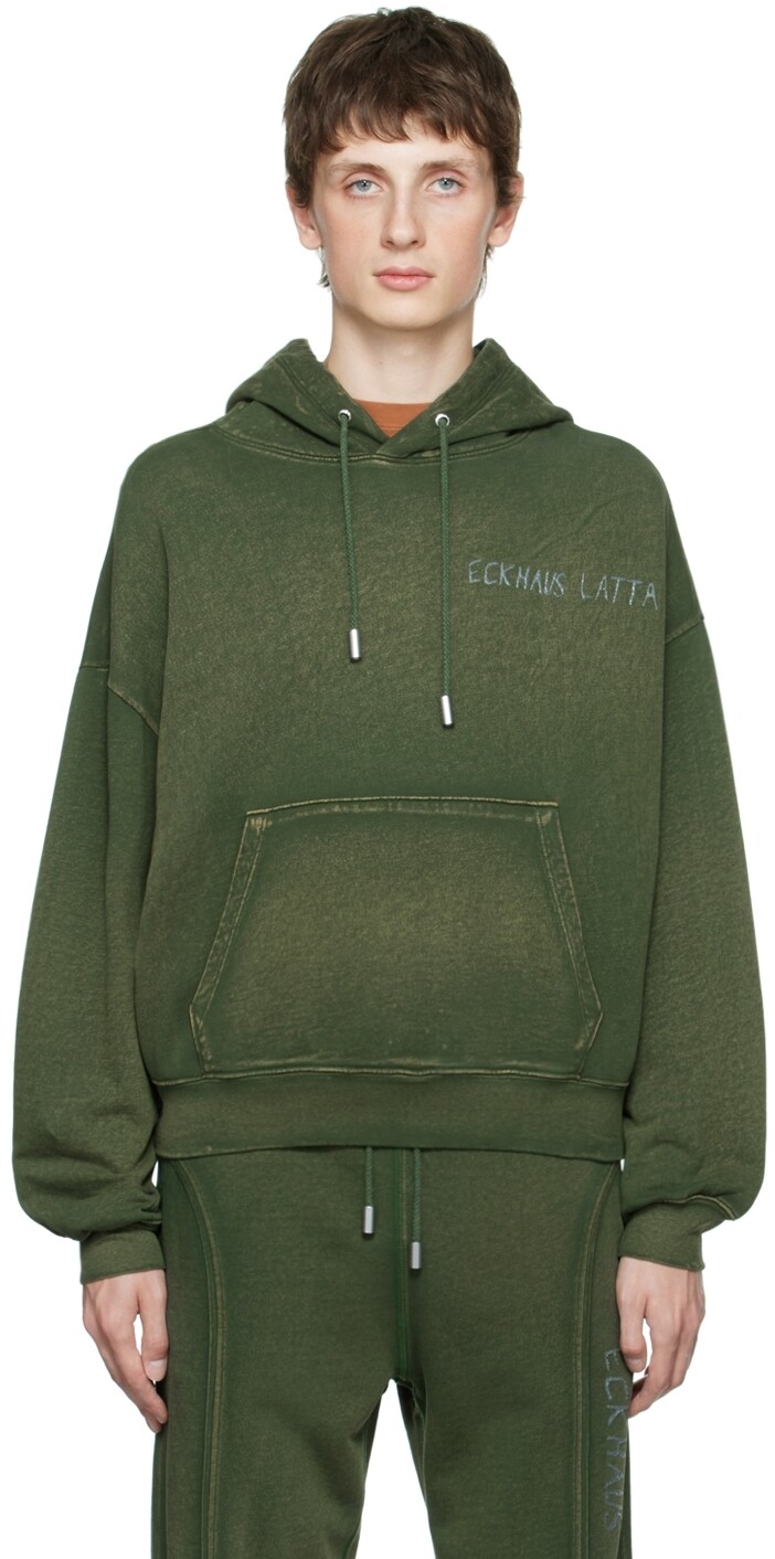 

Хлопковая толстовка цвета хаки Eckhaus Latta