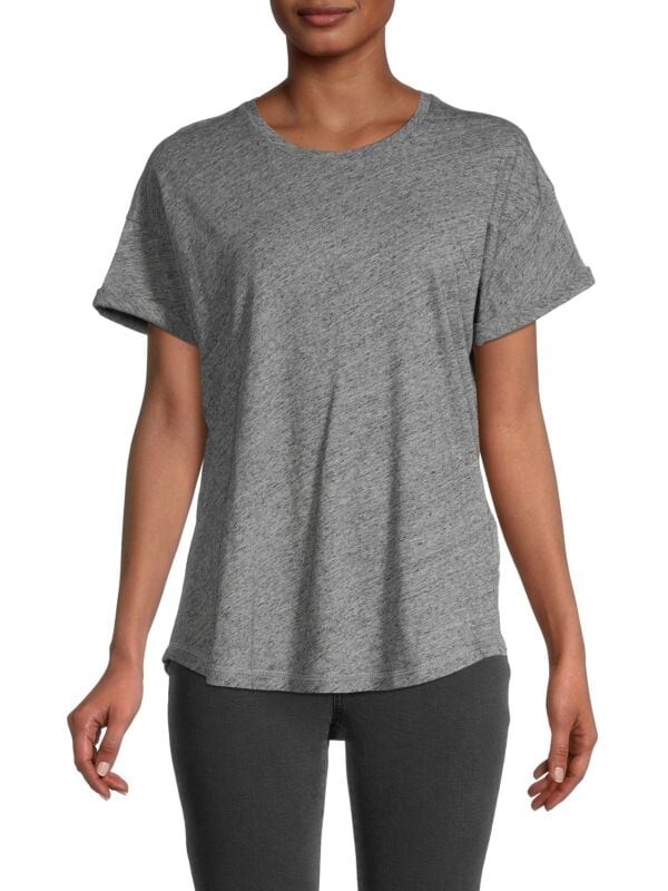 

Футболка Madewell Whisper с заниженными плечами, heaTher pewter
