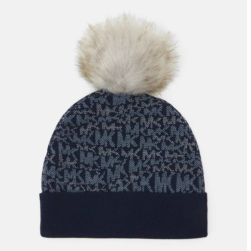 

Шапка Michael Kors Swirl Beanie, темно-синий