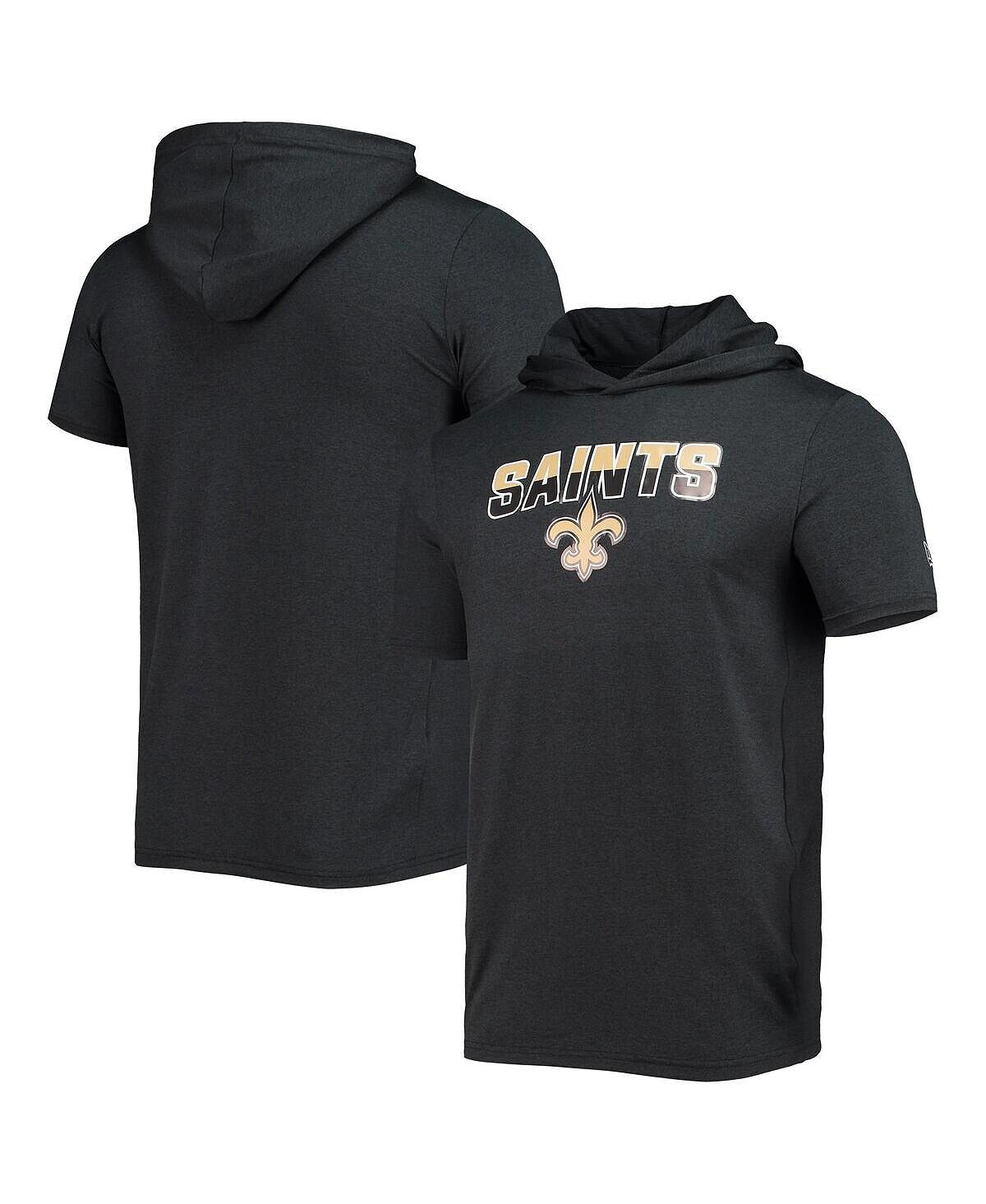 

Мужская футболка с капюшоном new orleans saints team черного цвета с мелким принтом New Era, черный