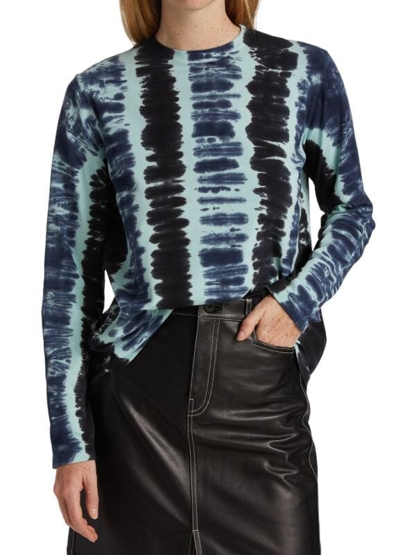 

Футболка с длинным рукавом с принтом тай-дай Proenza Schouler White Label Navy aqua black