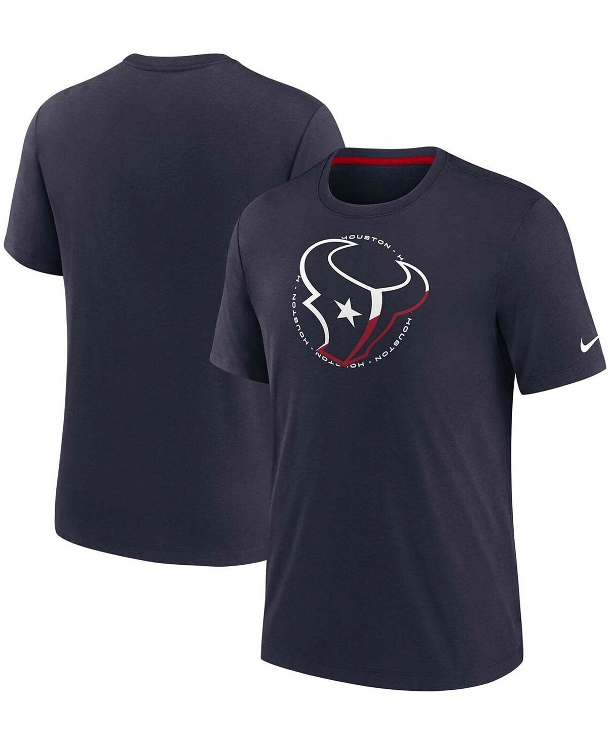 

Мужская темно-синяя футболка houston texans historic tri-blend Nike, синий