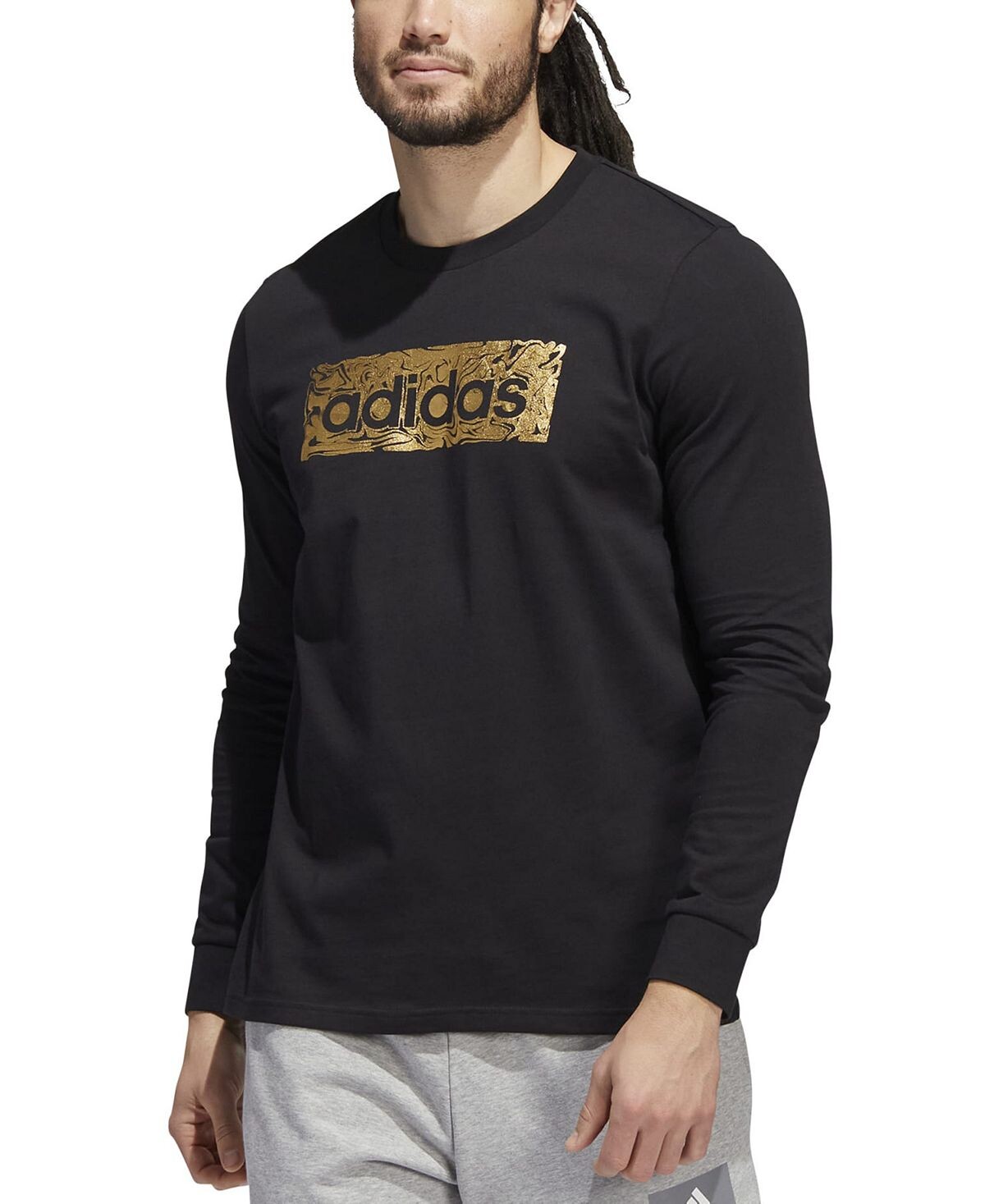 

Мужская футболка с длинными рукавами и графическим логотипом metallic liquid logo adidas, мульти